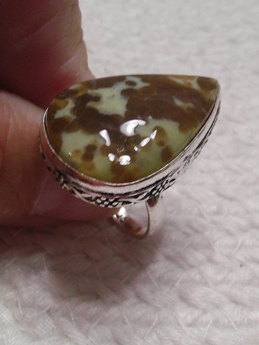 Stunning AUSTRALIAN GREEN OPAL Handmade Sterling 925 Ring Size 8 #34F